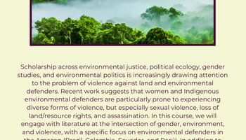 Gender & Environment in the Amazon (3 credit hours) course flyer