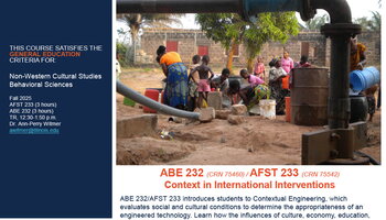      Context in International Interventions course flyer