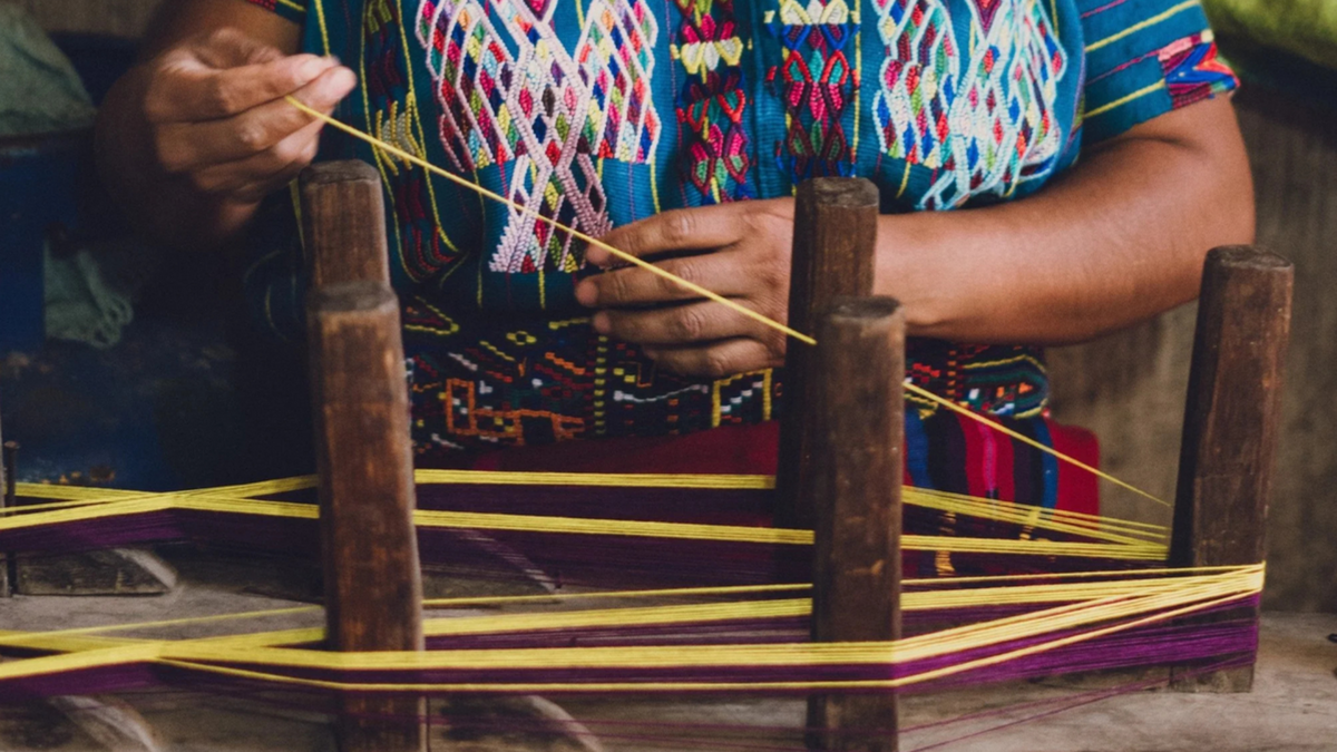 Mayan woman weaving