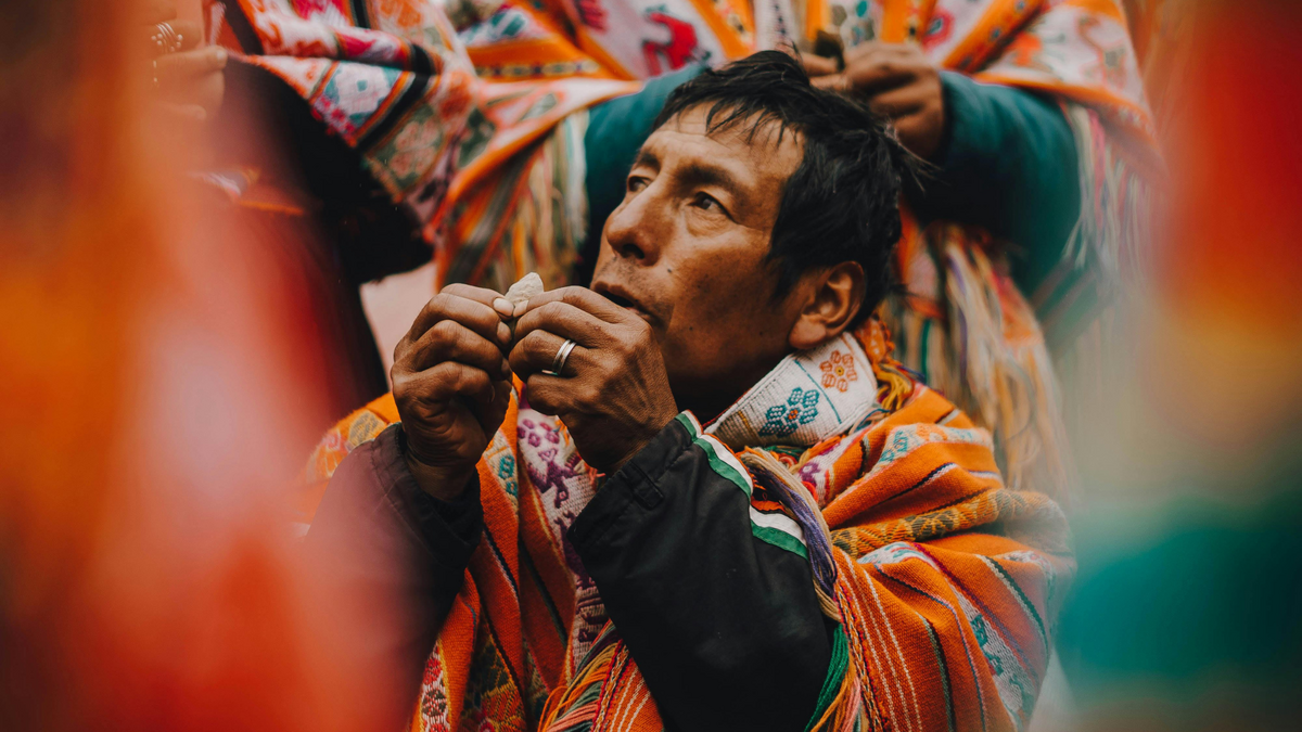Man from the Andes playing music