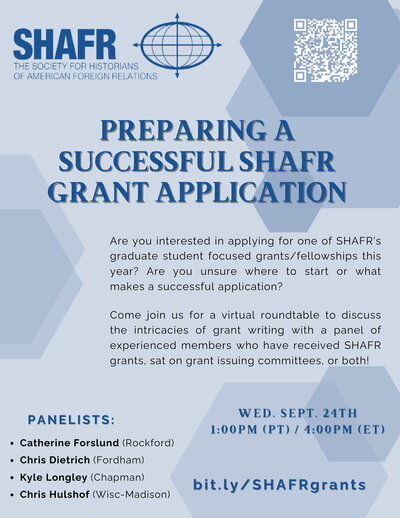 Preparing a successful SHAFR grant application